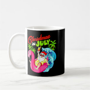 Caneca De Café Natal Em Julho Papai Noel Flamingo Havaiano Verão