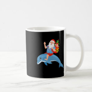 Caneca De Café Natal Em Julho Papai Noel No Havaí Em Um Golfinho