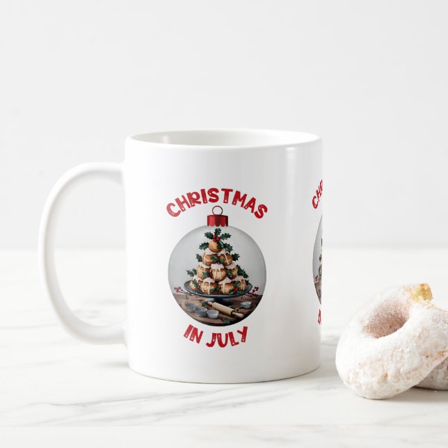 Caneca De Café Natal Em Julho, Profiteroles Bolha (Com Donut)