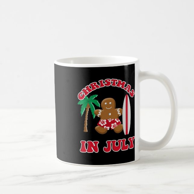 Caneca De Café Natal Em Julho Surfando Biscoito De Gengibre (Direita)
