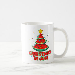 Caneca De Café Natal Em Julho Watermelon Xmas Tree Beach Sume