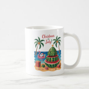 Caneca De Café Natal Em Julho Watermelon Xmas Tree Papais noeis B