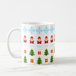 Caneca De Café Natal em Pixel Art