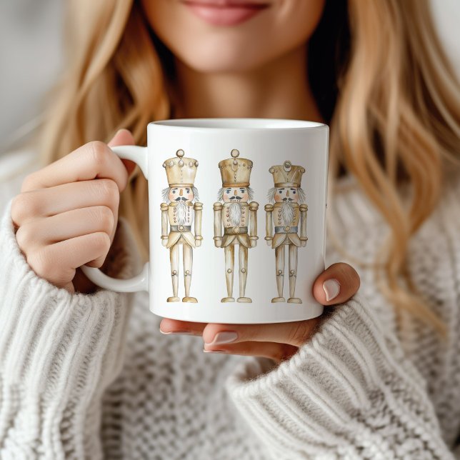 Caneca De Café Natal em quebra-nozes de ouro (Gold Nutcracker Christmas Mug)