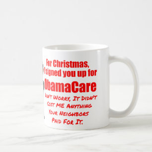 Caneca De Café Natal engraçado de ObamaCare