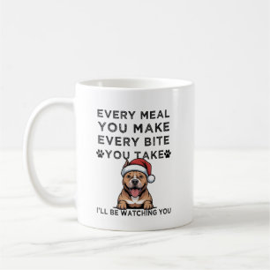 Caneca De Café Natal engraçado do Bulldog inglês em todas as refe