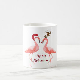 Caneca De Café Natal engraçado dos flamingos