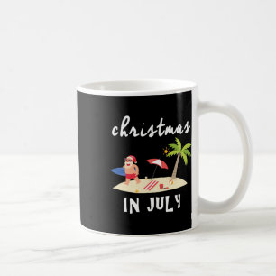 Caneca De Café Natal engraçado em julho com presente do Papai Noe