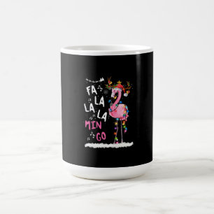 Caneca De Café Natal - Fa-La-La-Mingo Flamingo Com Natal