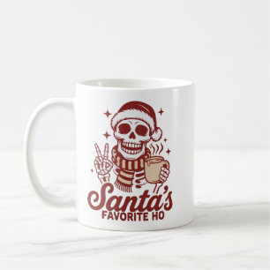 Caneca De Café Natal Favorito do Papai Noel Esqueleto Ho Snarky C