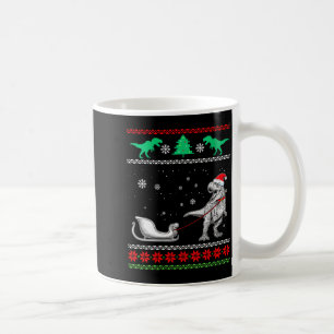 Caneca De Café Natal Feio de Dinossauro Feminino Trineo Feliz Nat