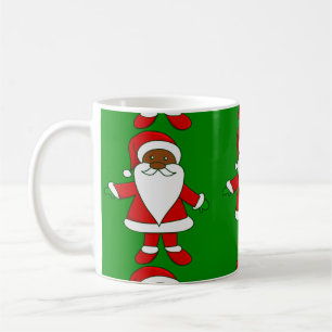 Caneca De Café Natal feio, preto africano americano, santa claus