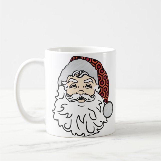 Caneca De Café Natal feio santa claus spooky carpete de hotel (Esquerda)