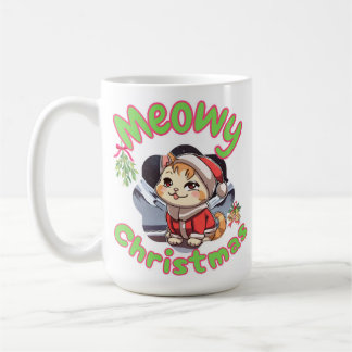 Caneca De Café Natal felino 