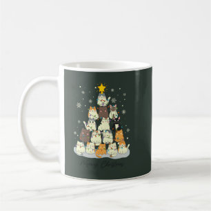 Caneca De Café Natal Felino — Árvore de Natal de Gatos Fofos