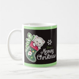Caneca De Café Natal Feliz Meowy Rena Feliz