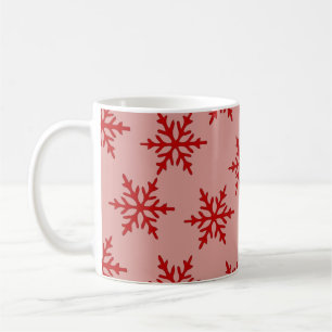 Caneca de café Natal feliz rosa e vermelho