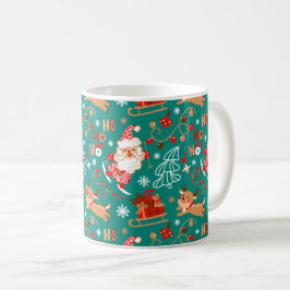 Caneca De Café Natal Festivo Papai Noel e Rena