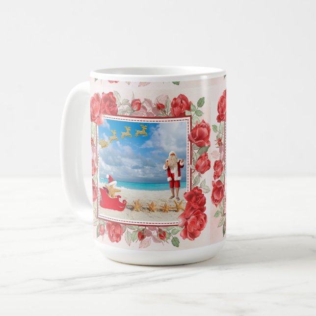 Caneca De Café Natal Fofo e Brilhante (Frente Esquerda)