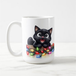 CANECA DE CAFÉ NATAL GENETICAMENTE PRETO COM LUZES