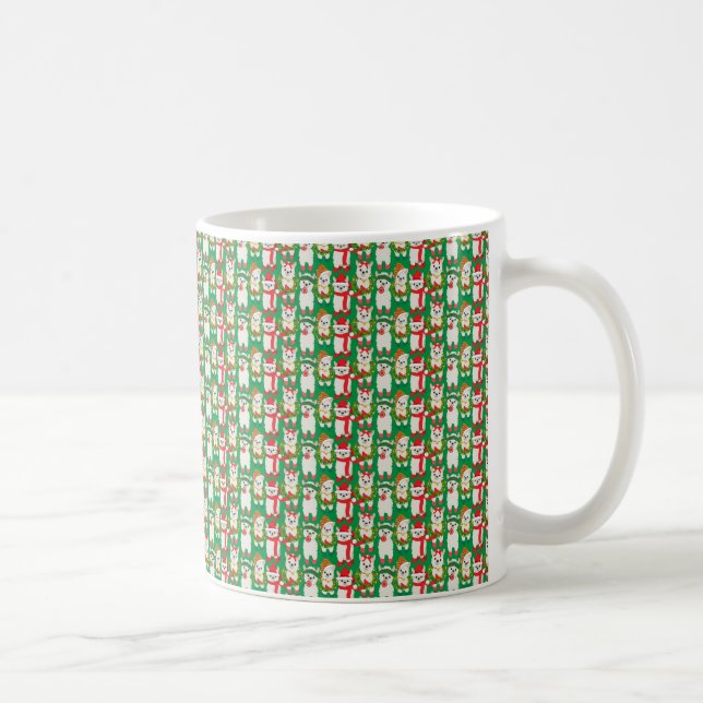 CANECA DE CAFÉ NATAL HOLIDAY RED & GREEN ALPACAS (Direita)
