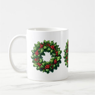 Caneca De Café Natal Holly Wreath Mug