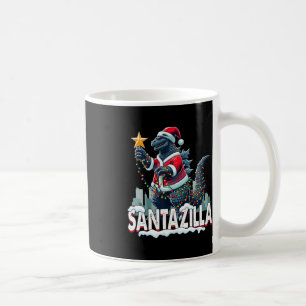 Caneca De Café Natal Kaiju Santazilla Monstro Japonês Dinossa