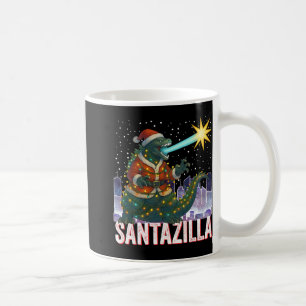 Caneca De Café Natal Kaiju Santazilla Monstro Japonês Dinossauro