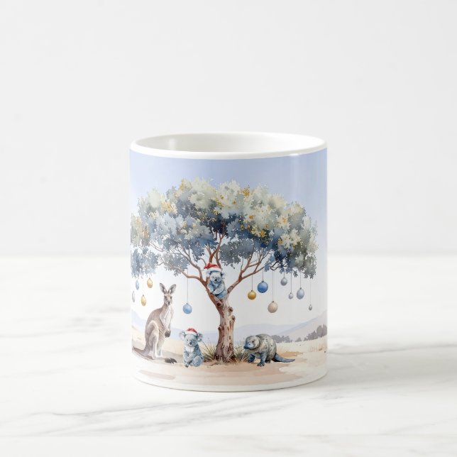 Caneca De Café Natal Kangaroo Koalas Platypus Gumtree Baubles (Centro)
