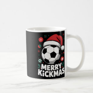 Caneca De Café Natal Kickmas Alegre Papai Noel Futebol Ll Gráfico