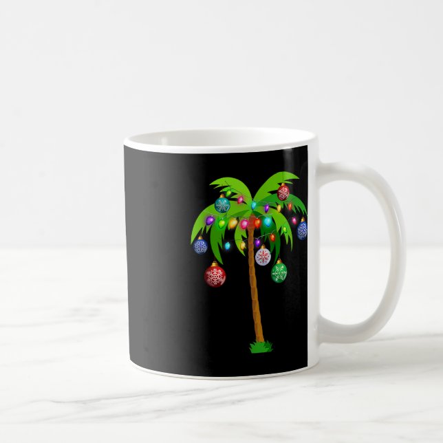 Caneca De Café Natal Lights Palm Tree Fun Hawaii Beach Tropic (Direita)