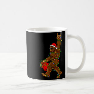 Caneca De Café Natal Luzes Pé Grande do Papai Noel Sasquatch Dive