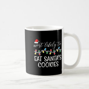Caneca De Café Natal Mais Provável Comer Biscoitos Do Papai Noel