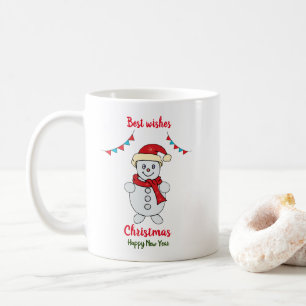 Caneca De Café Natal minimalista e café feliz de ano novo Mu