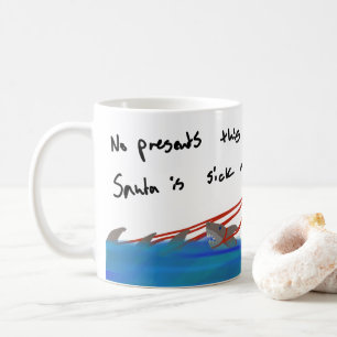 Caneca De Café Natal moderno da arte do papai noel LOL Derp dos