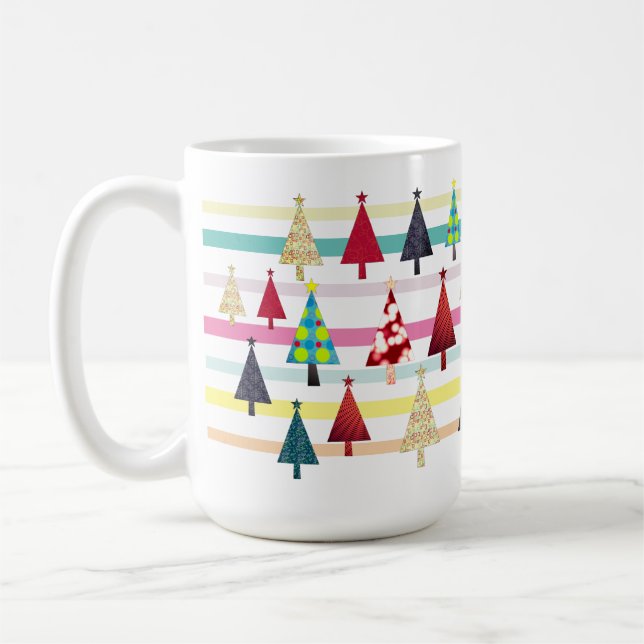 Caneca De Café Natal Moderno Retrô (Esquerda)