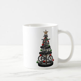 Caneca De Café Natal Mtb Mountain Biking Árvore Natal Engraçado H