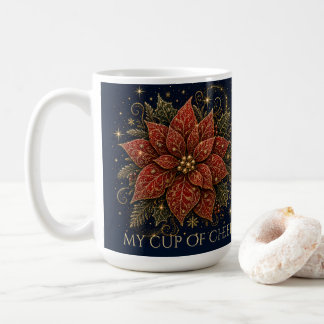 Caneca De Café Natal nas Estrelas | Poinsettia
