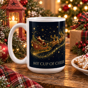 Caneca De Café Natal nas Estrelas Trenó do Papai Noel