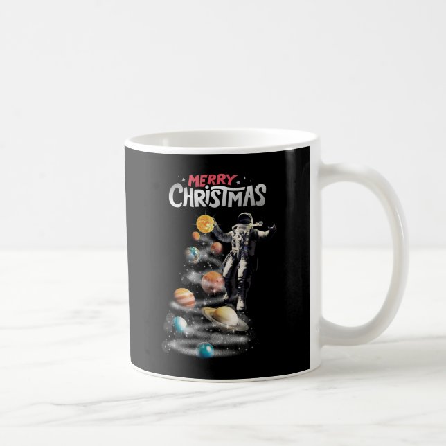 Caneca De Café Natal no Astronauta do Sistema Solar no Espaço (Direita)