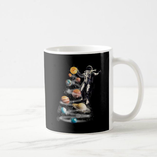 Caneca De Café Natal no Astronauta do Sistema Solar no Espaço (Direita)