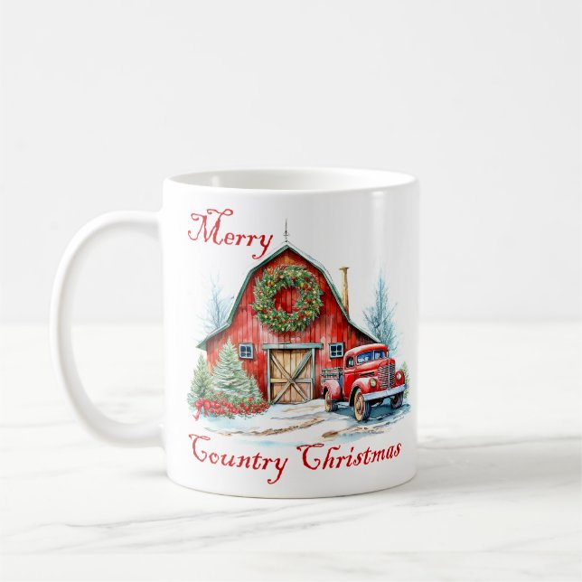 Caneca De Café Natal no campo personalizado (Esquerda)