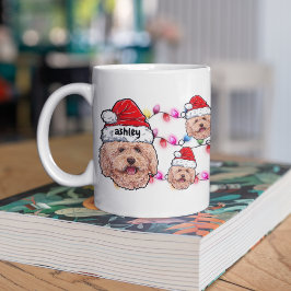 Caneca De Café Natal Papai Noel Poodle Cachorro Pet Breve