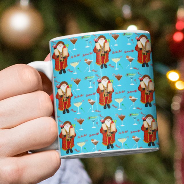 Caneca De Café Natal Papai Noel Trazendo Bebidas  (Criador carregado)