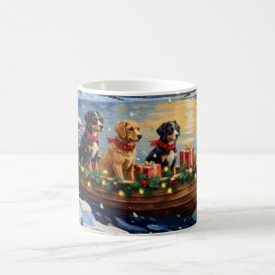 Caneca De Café Natal Papillon no Barco de Férias