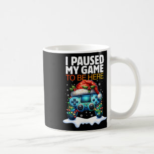 Caneca De Café Natal Parei Meu Jogo Para Estar Aqui Engraçado Sar