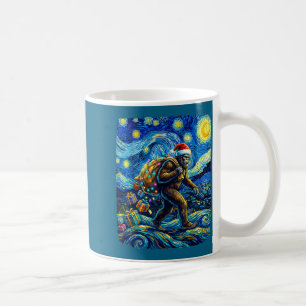 Caneca De Café Natal Pé Grande Chapéu do Papai Noel Noite Estrela