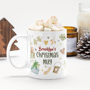 Caneca De Café Natal Personalizado 'coisas favoritas' Fofo