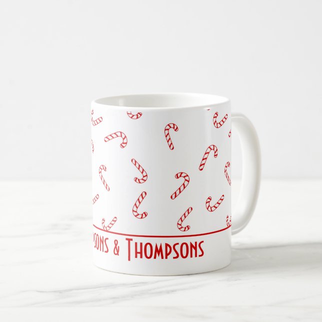 Caneca De Café Natal Personalizado de Cana de Açúcar (Frente Esquerda)