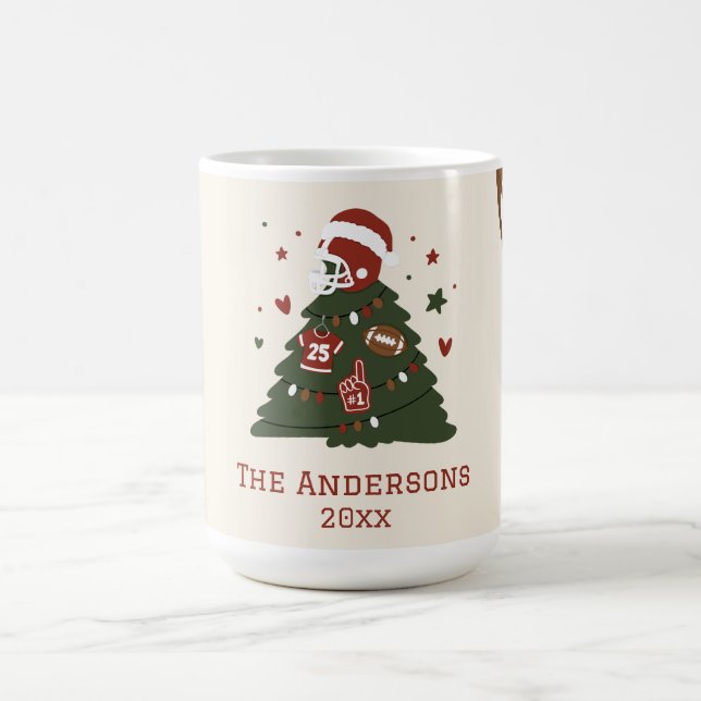 Caneca De Café Natal Personalizado de Futebol Americano (Centro)